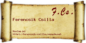 Ferencsik Csilla névjegykártya